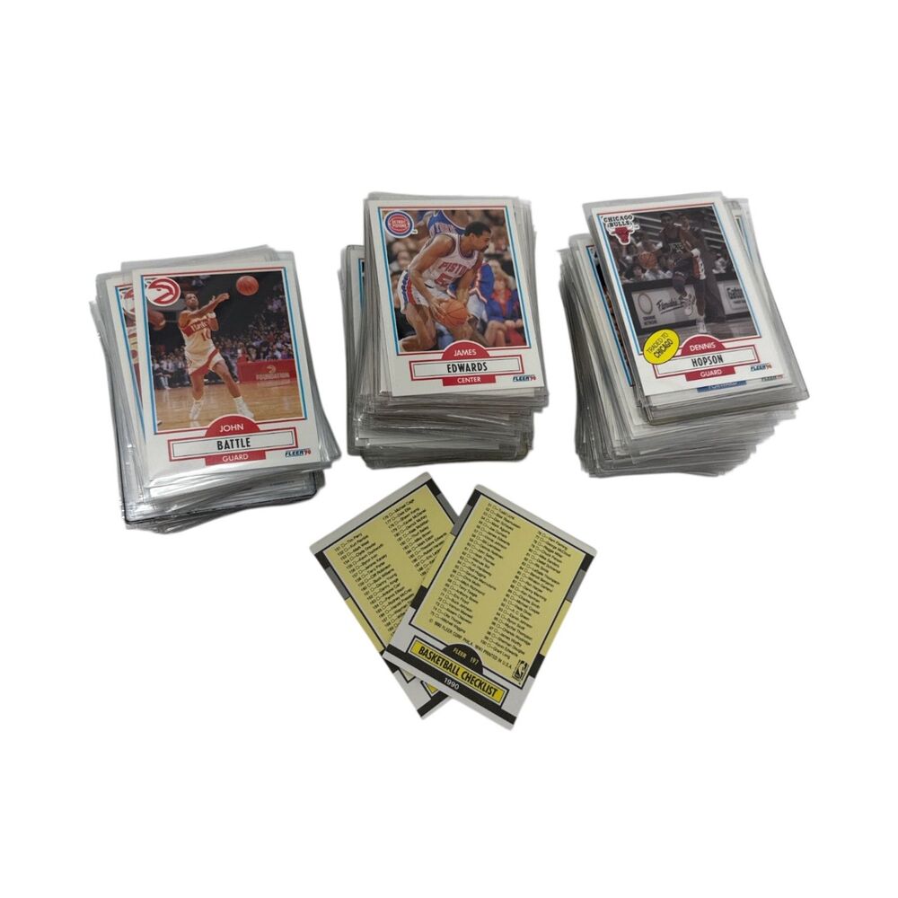 1990 Fleer Basketball Set COMPLETE 1-198 Michael Jordan Larry Bird Glen Rice